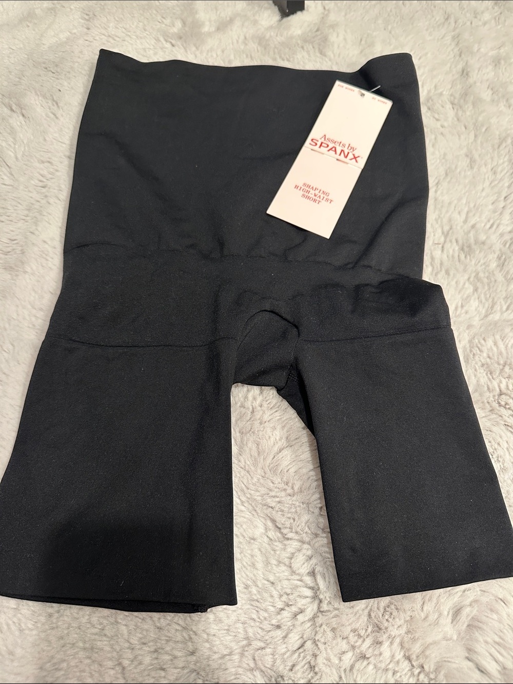 Black High-Waist Shaping Shorts Large